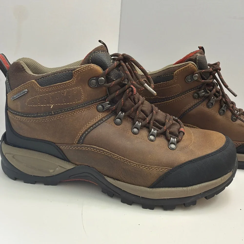 Eddie Bauer Bradley Mens 12M Waterproof Leather Hiking Boots Brown 622332829